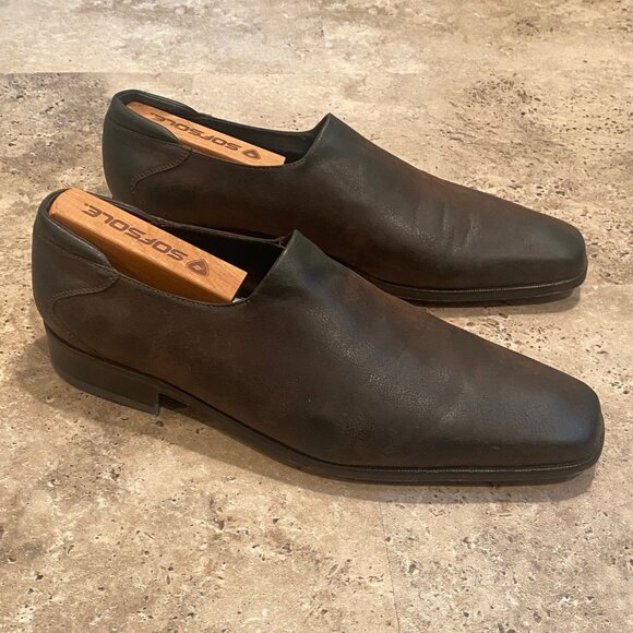 Donald Pliner Rex Brown Nubuck Slip-On 10.5 Men's Dress Shoes - Picture 3 of 9